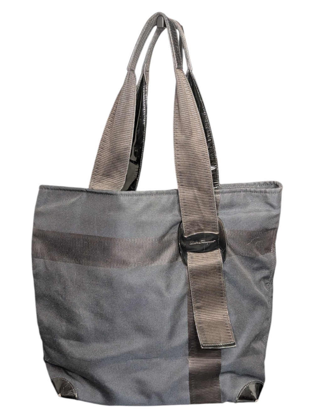 Salvatore Ferragamo Gray Canvas Tote